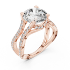 3.89 CT Lab Grown Diamond Round Accented Engagement Ring