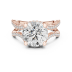 3.89 CT Lab Grown Diamond Round Accented Engagement Ring