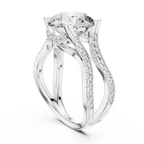 3.89 CT Lab Grown Diamond Round Accented Engagement Ring