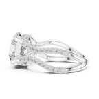 3.89 CT Lab Grown Diamond Round Accented Engagement Ring