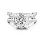 3.89 CT Lab Grown Diamond Round Accented Engagement Ring