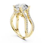 3.89 CT Lab Grown Diamond Round Accented Engagement Ring