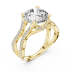 3.89 CT Lab Grown Diamond Round Accented Engagement Ring
