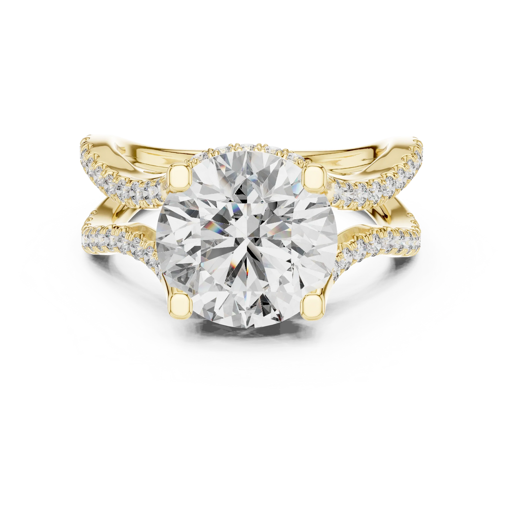 3.89 CT Lab Grown Diamond Round Accented Engagement Ring