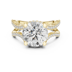 3.89 CT Lab Grown Diamond Round Accented Engagement Ring