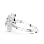 1.78 CT Round Moissanite Compass Halo 14K Gold Engagement Ring