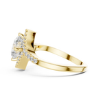 1.78 CT Round Moissanite Compass Halo 14K Gold Engagement Ring