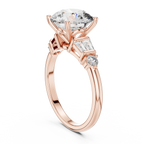 VVS1 Round Moissanite Pave Engagement Ring in 10K Gold