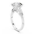VVS1 Round Moissanite Pave Engagement Ring in 10K Gold