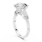 VVS1 Round Moissanite Pave Engagement Ring in 10K Gold