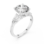 VVS1 Round Moissanite Pave Engagement Ring in 10K Gold