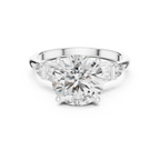 VVS1 Round Moissanite Pave Engagement Ring in 10K Gold