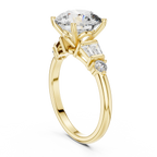 VVS1 Round Moissanite Pave Engagement Ring in 10K Gold