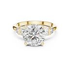 VVS1 Round Moissanite Pave Engagement Ring in 10K Gold