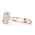Emerald Cut 3.58 CTTW Moissanite 18K Gold Floral Ring