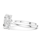 Emerald Cut 3.58 CTTW Moissanite 18K Gold Floral Ring
