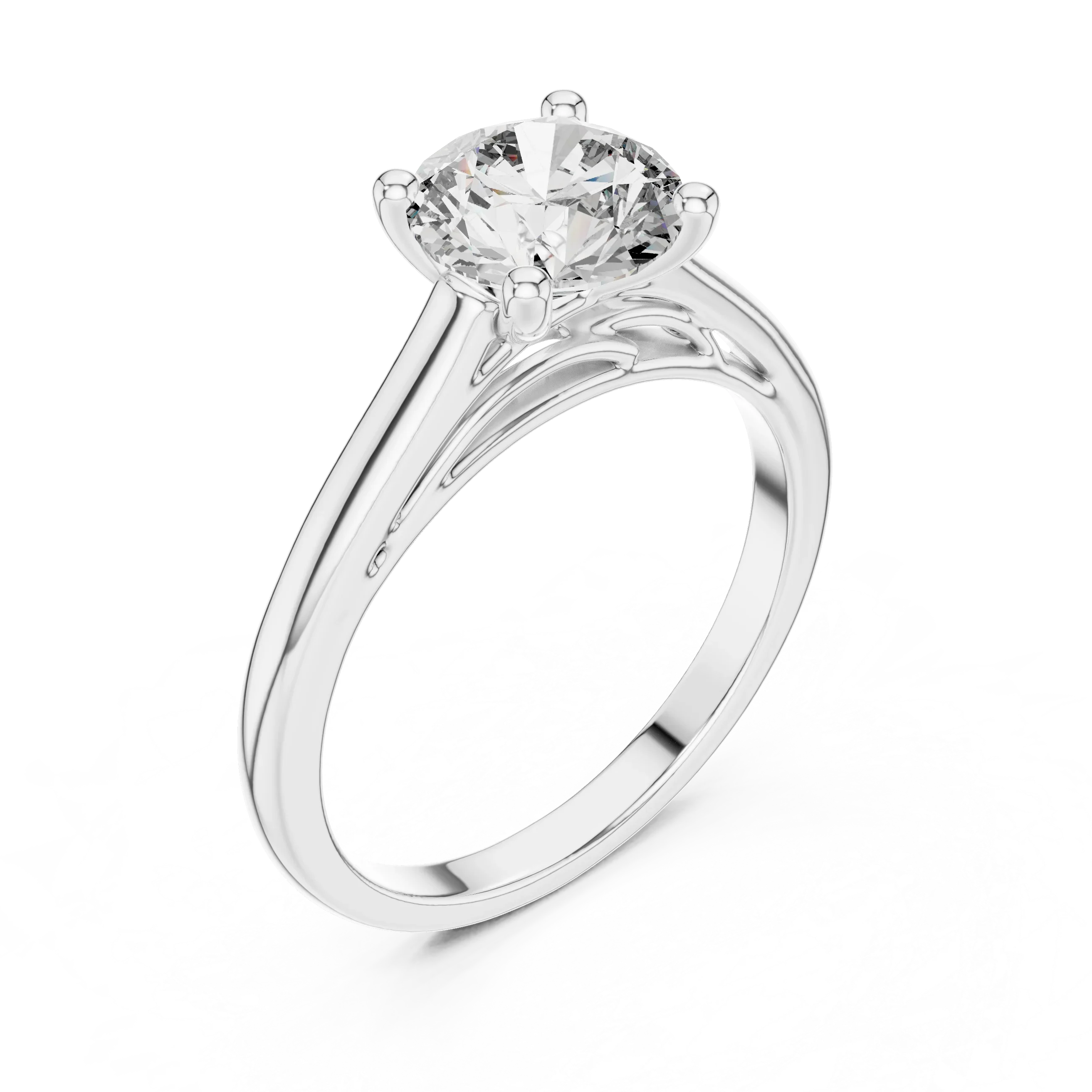 Round Brilliant 1.50 CT Moissanite 925 Silver Solitaire Engagement Ring
