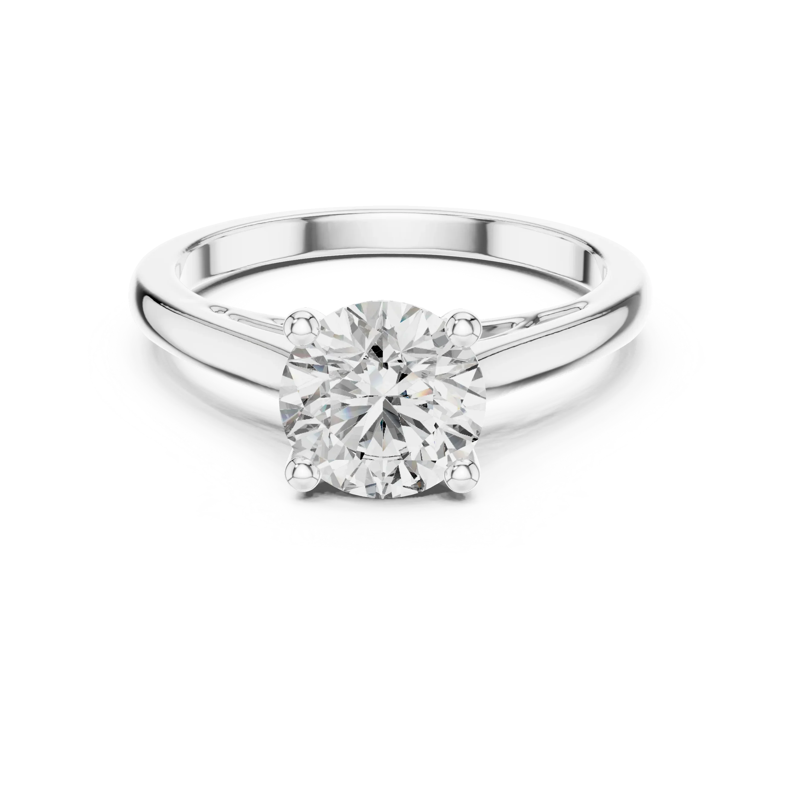 Round Brilliant 1.50 CT Moissanite 925 Silver Solitaire Engagement Ring