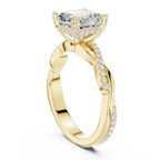 Asscher Cut Hidden Halo 2.37 CT Twisted Infinity Pave Engagement Ring in 10K White Gold