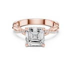 Asscher Cut Hidden Halo 2.37 CT Twisted Infinity Pave Engagement Ring in 10K White Gold