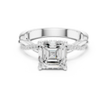 Asscher Cut Hidden Halo 2.37 CT Twisted Infinity Pave Engagement Ring in 10K White Gold