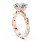 Cushion Cut Hidden Halo 2.37 CT Twisted Infinity Pave Engagement Ring in 10K White Gold