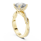 Cushion Cut Hidden Halo 2.37 CT Twisted Infinity Pave Engagement Ring in 10K White Gold