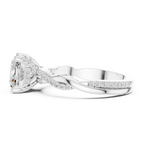 Cushion Cut Hidden Halo 2.37 CT Twisted Infinity Pave Engagement Ring in 10K White Gold