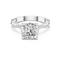 Cushion Cut Hidden Halo 2.37 CT Twisted Infinity Pave Engagement Ring in 10K White Gold