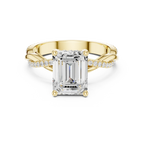 Emerald Cut Hidden Halo 2.37 CT Twisted Infinity Pave Engagement Ring in 10K White Gold