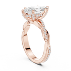 Marquise Cut Hidden Halo 2.37 CT Twisted Infinity Pave Engagement Ring in 10K White Gold