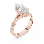 Marquise Cut Hidden Halo 2.37 CT Twisted Infinity Pave Engagement Ring in 10K White Gold