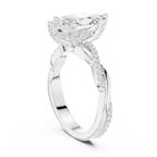 Marquise Cut Hidden Halo 2.37 CT Twisted Infinity Pave Engagement Ring in 10K White Gold