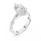 Marquise Cut Hidden Halo 2.37 CT Twisted Infinity Pave Engagement Ring in 10K White Gold