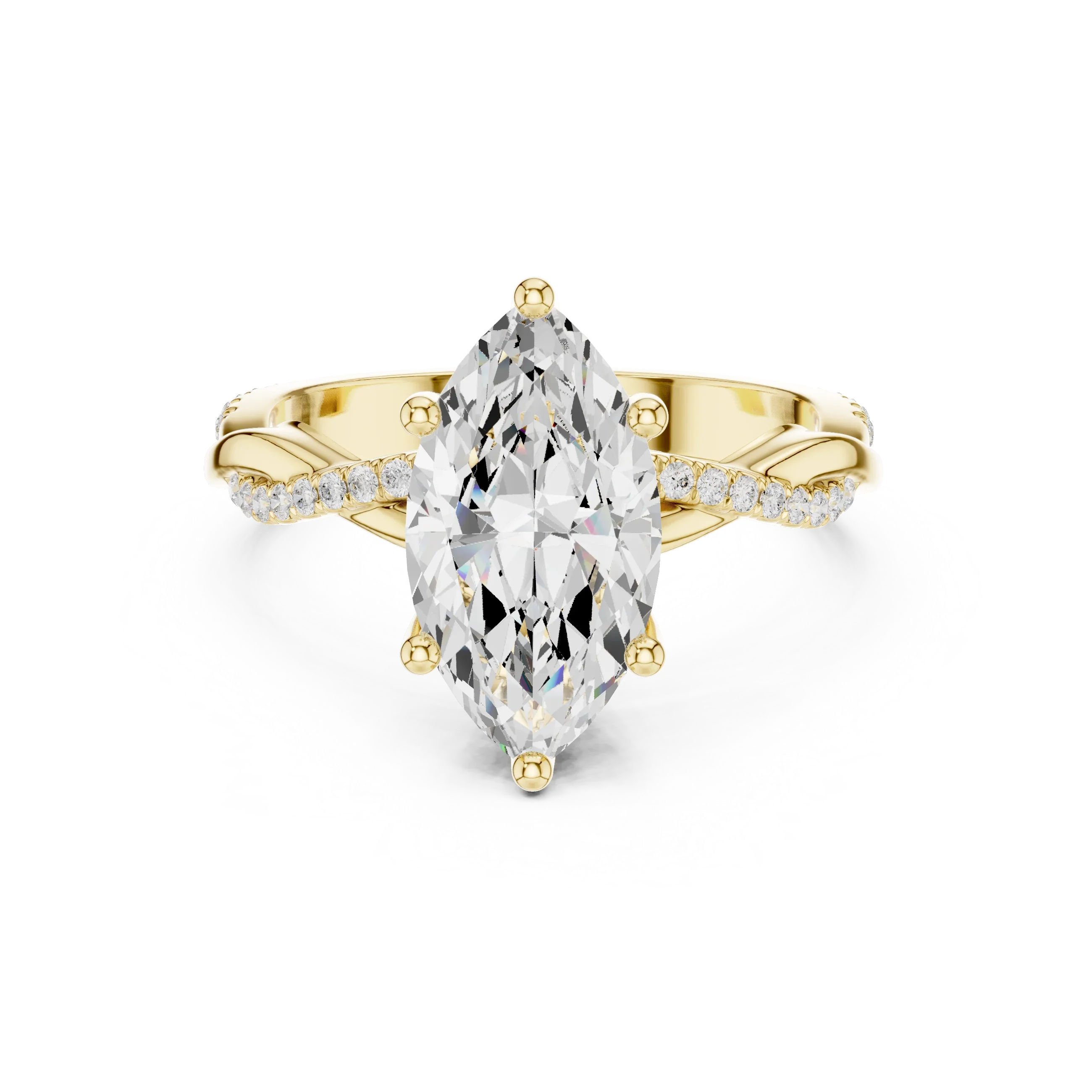 Marquise Cut Hidden Halo 2.37 CT Twisted Infinity Pave Engagement Ring in 10K White Gold