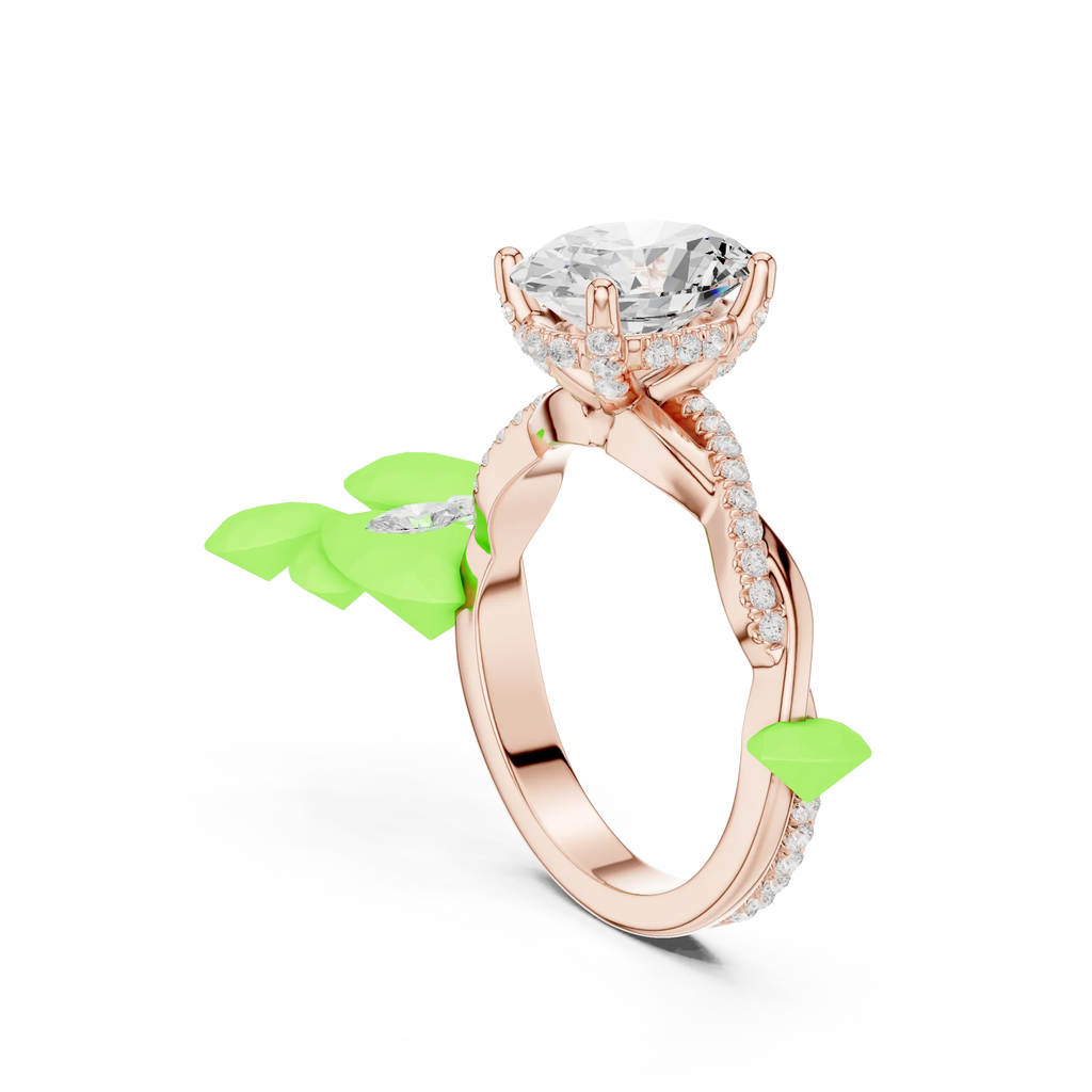 Oval Cut Hidden Halo 2.37 CT Twisted Infinity Pave Engagement Ring in 10K White Gold