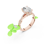 Oval Cut Hidden Halo 2.37 CT Twisted Infinity Pave Engagement Ring in 10K White Gold