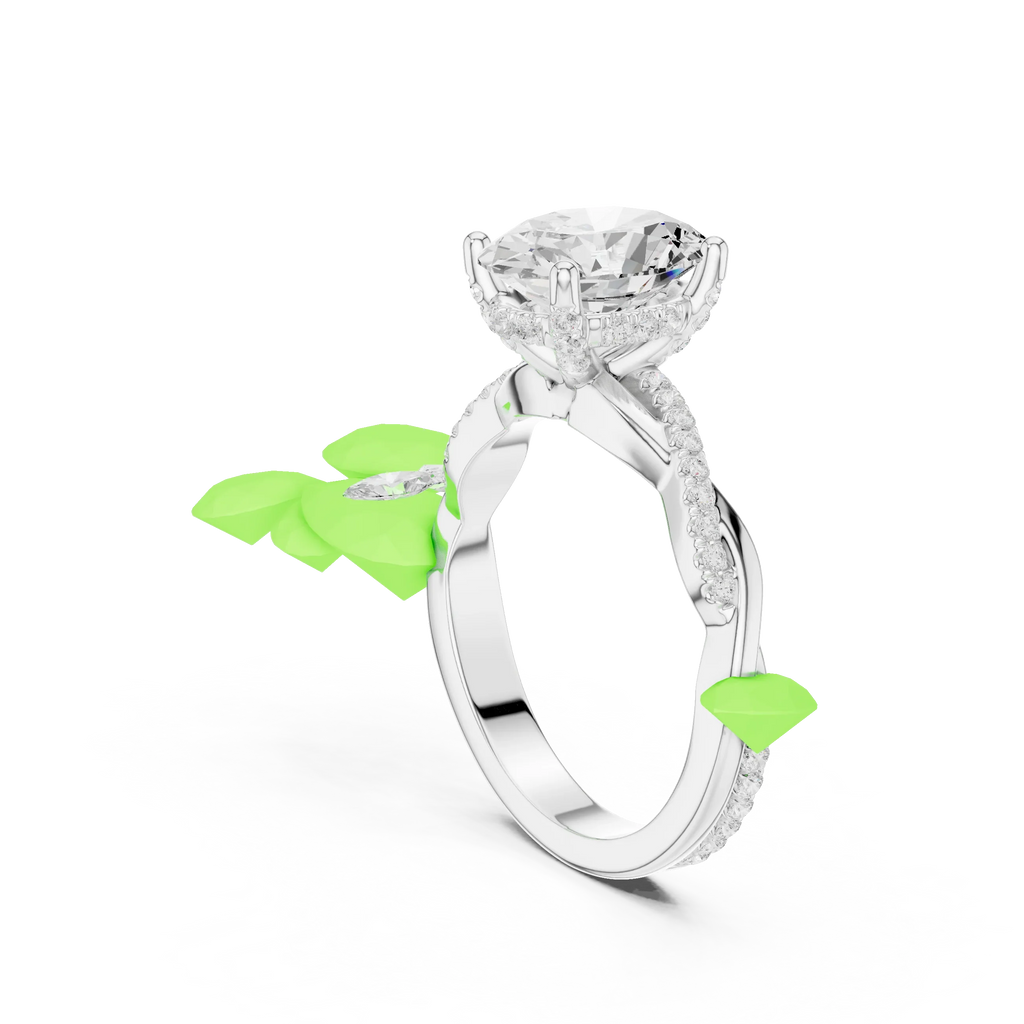 Oval Cut Hidden Halo 2.37 CT Twisted Infinity Pave Engagement Ring in 10K White Gold