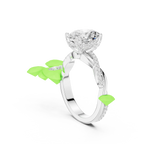 Oval Cut Hidden Halo 2.37 CT Twisted Infinity Pave Engagement Ring in 10K White Gold