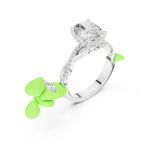 Oval Cut Hidden Halo 2.37 CT Twisted Infinity Pave Engagement Ring in 10K White Gold