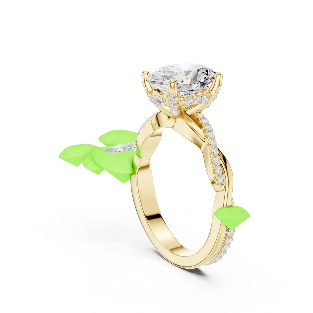 Oval Cut Hidden Halo 2.37 CT Twisted Infinity Pave Engagement Ring in 10K White Gold