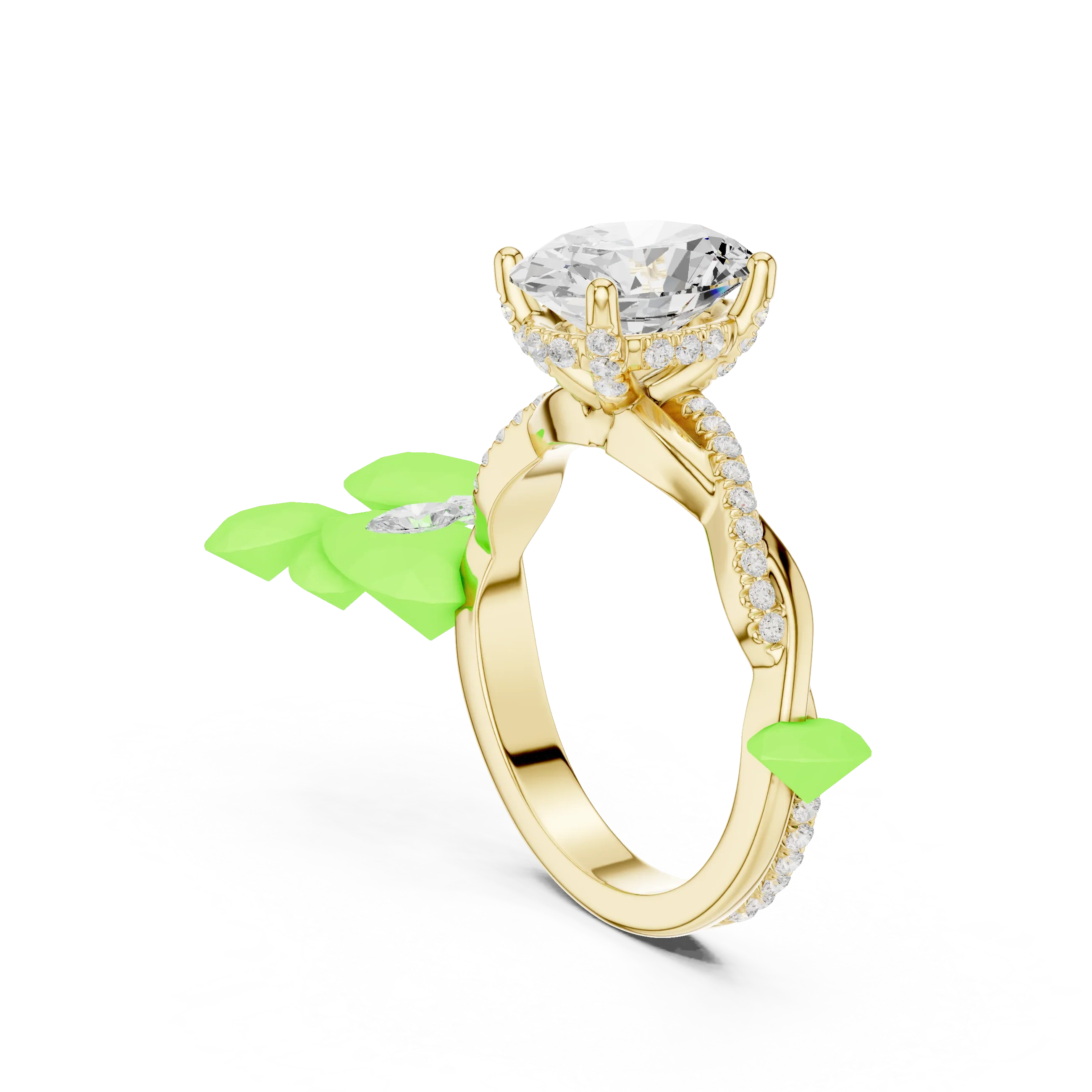 Oval Cut Hidden Halo 2.37 CT Twisted Infinity Pave Engagement Ring in 10K White Gold