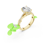 Oval Cut Hidden Halo 2.37 CT Twisted Infinity Pave Engagement Ring in 10K White Gold