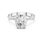 Oval Cut Hidden Halo 2.37 CT Twisted Infinity Pave Engagement Ring in 10K White Gold