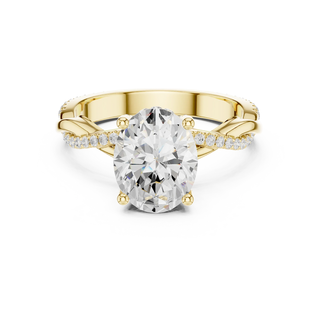Oval Cut Hidden Halo 2.37 CT Twisted Infinity Pave Engagement Ring in 10K White Gold