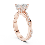 Pear Cut Hidden Halo 2.37 CT Twisted Infinity Pave Engagement Ring in 10K White Gold