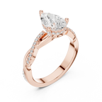 Pear Cut Hidden Halo 2.37 CT Twisted Infinity Pave Engagement Ring in 10K White Gold