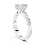 Pear Cut Hidden Halo 2.37 CT Twisted Infinity Pave Engagement Ring in 10K White Gold