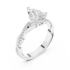 Pear Cut Hidden Halo 2.37 CT Twisted Infinity Pave Engagement Ring in 10K White Gold