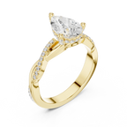 Pear Cut Hidden Halo 2.37 CT Twisted Infinity Pave Engagement Ring in 10K White Gold